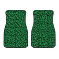 Green Leopard Print Front Car Floor Mats