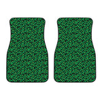 Green Leopard Print Front Car Floor Mats