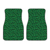 Green Leopard Print Front Car Floor Mats