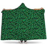 Green Leopard Print Hooded Blanket
