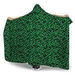 Green Leopard Print Hooded Blanket