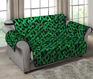 Green Leopard Print Loveseat Protector