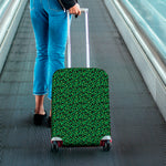 Green Leopard Print Luggage Cover