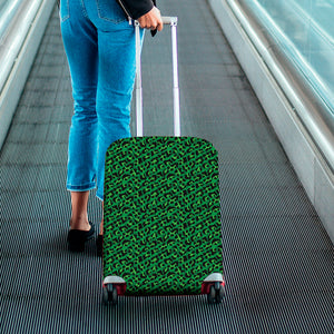 Green Leopard Print Luggage Cover