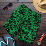 Green Leopard Print Men's Shorts