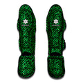 Green Leopard Print Muay Thai Shin Guards