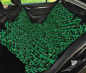 Green Leopard Print Pet Car Back Seat Cover