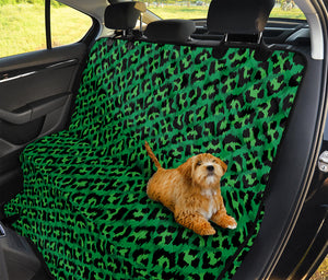 Green Leopard Print Pet Car Back Seat Cover