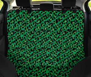 Green Leopard Print Pet Car Back Seat Cover