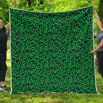 Green Leopard Print Quilt