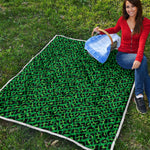 Green Leopard Print Quilt