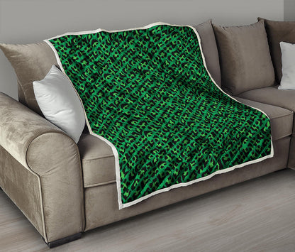 Green Leopard Print Quilt
