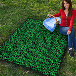 Green Leopard Print Quilt