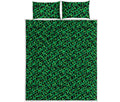 Green Leopard Print Quilt Bed Set