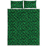 Green Leopard Print Quilt Bed Set