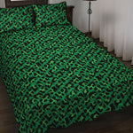 Green Leopard Print Quilt Bed Set