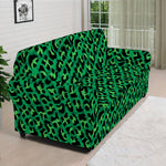 Green Leopard Print Sofa Cover