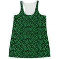 Green Leopard Print Women's Racerback Tank Top