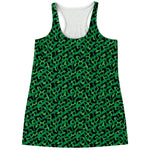 Green Leopard Print Women's Racerback Tank Top