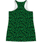 Green Leopard Print Women's Racerback Tank Top