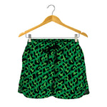 Green Leopard Print Women's Shorts