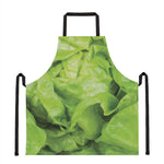 Green Lettuce Leaves Print Apron