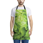 Green Lettuce Leaves Print Apron