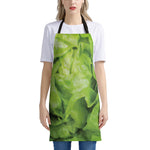 Green Lettuce Leaves Print Apron