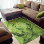 Green Lettuce Leaves Print Area Rug