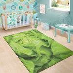 Green Lettuce Leaves Print Area Rug