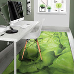 Green Lettuce Leaves Print Area Rug