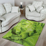 Green Lettuce Leaves Print Area Rug