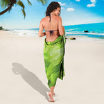 Green Lettuce Leaves Print Beach Sarong Wrap