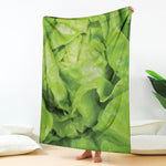 Green Lettuce Leaves Print Blanket