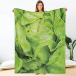 Green Lettuce Leaves Print Blanket
