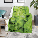 Green Lettuce Leaves Print Blanket
