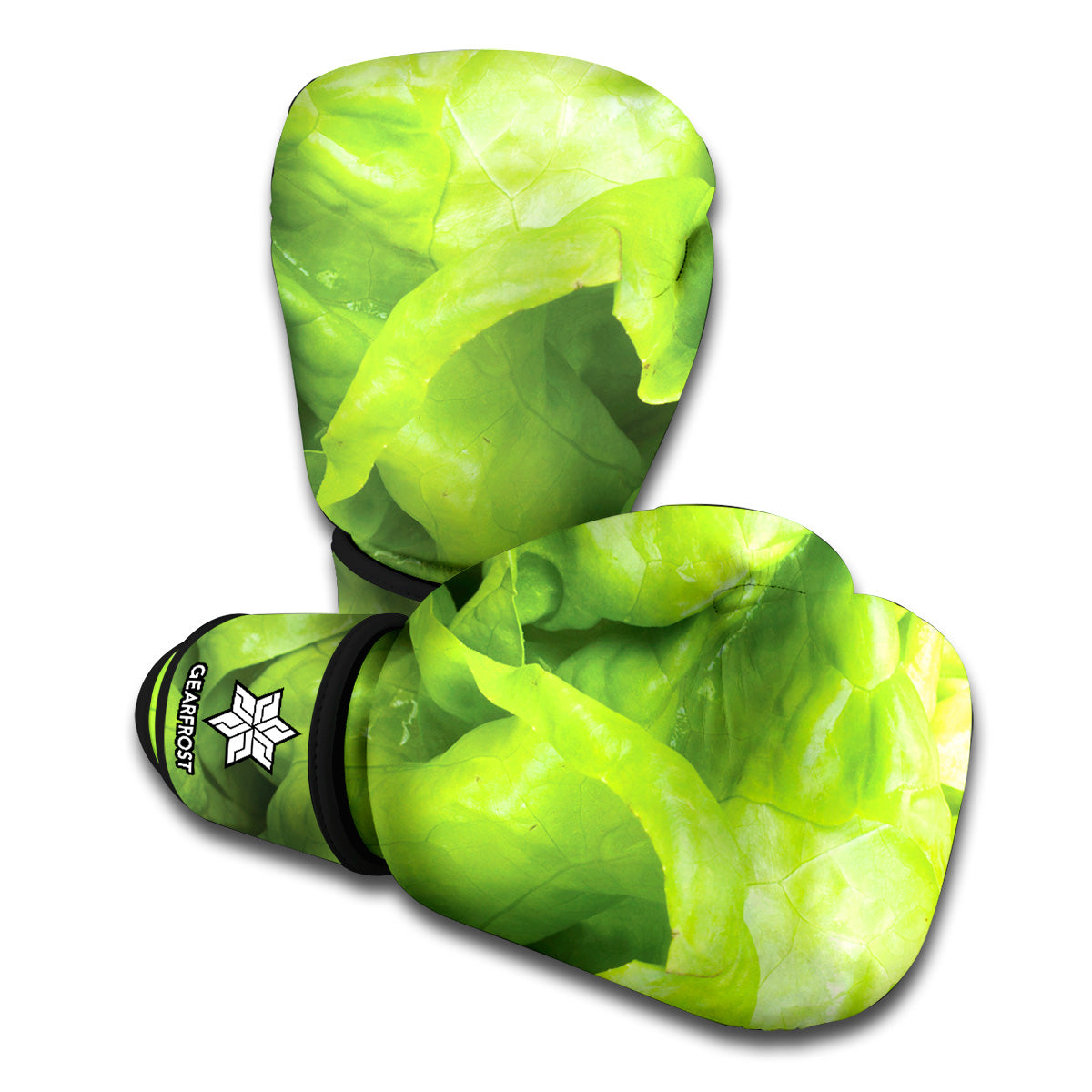 Green Lettuce Leaves Print Boxing Gloves