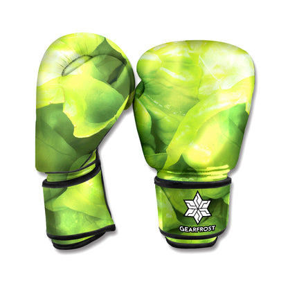 Green Lettuce Leaves Print Boxing Gloves