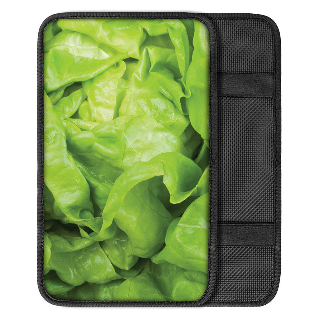 Green Lettuce Leaves Print Car Center Console Cover