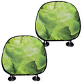 Green Lettuce Leaves Print Car Headrest Covers