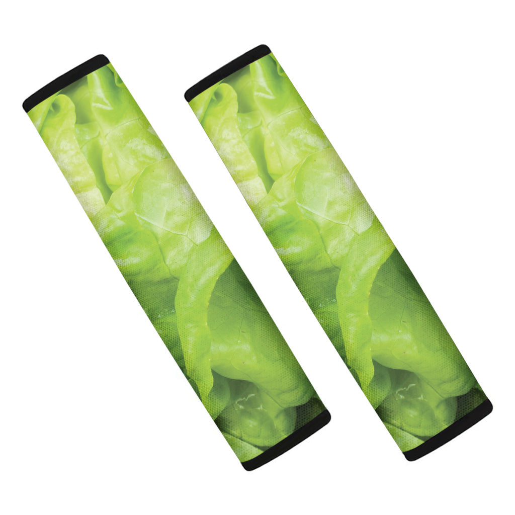 Green Lettuce Leaves Print Car Seat Belt Covers