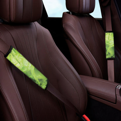 Green Lettuce Leaves Print Car Seat Belt Covers