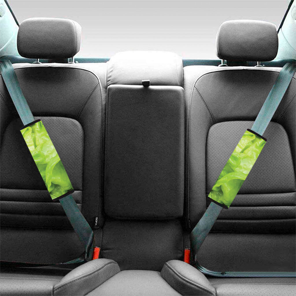 Green Lettuce Leaves Print Car Seat Belt Covers