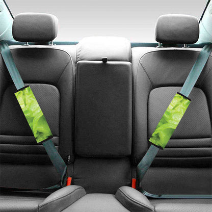 Green Lettuce Leaves Print Car Seat Belt Covers
