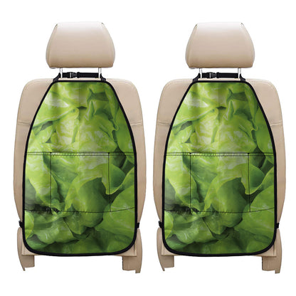 Green Lettuce Leaves Print Car Seat Organizers