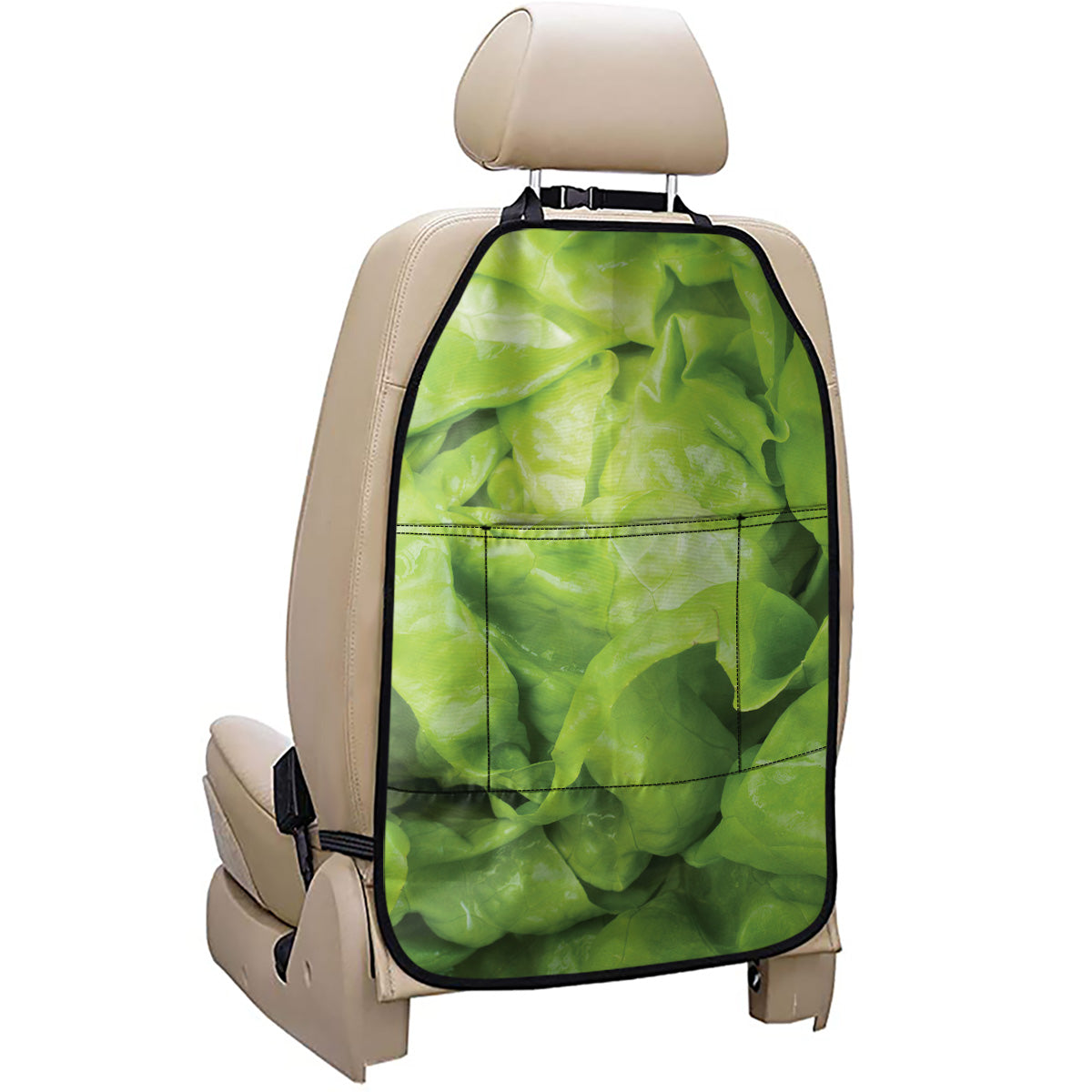 Green Lettuce Leaves Print Car Seat Organizers