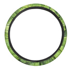 Green Lettuce Leaves Print Car Steering Wheel Cover