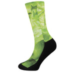 Green Lettuce Leaves Print Crew Socks