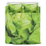 Green Lettuce Leaves Print Duvet Cover Bedding Set