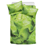 Green Lettuce Leaves Print Duvet Cover Bedding Set